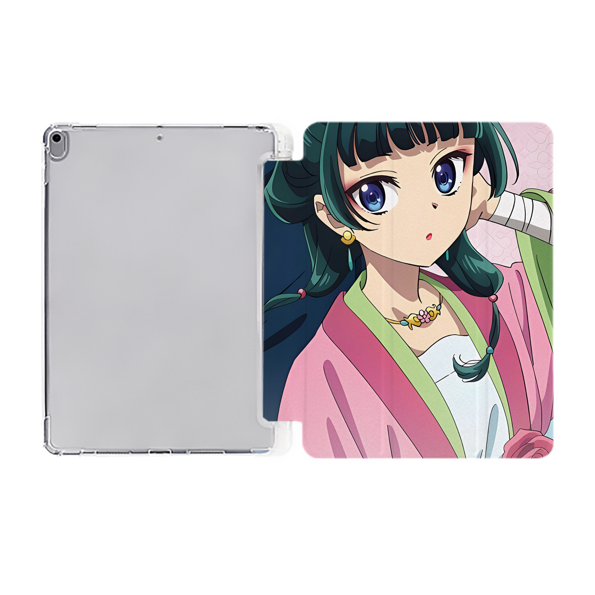 （画像用） 薬屋のひとりごと The Apothecary Diaries IPad ケース ペン収納付き 三つ折りスタンド PUレザー×シリコン 対応機種9.5/10.5/10.9インチ